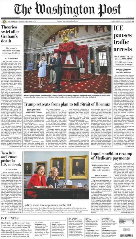 Portada de The Washington Post del miércoles, 15 de julio de 2026