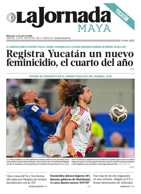 Portada de La Jornada Maya Yucatán del 2026-07-15
