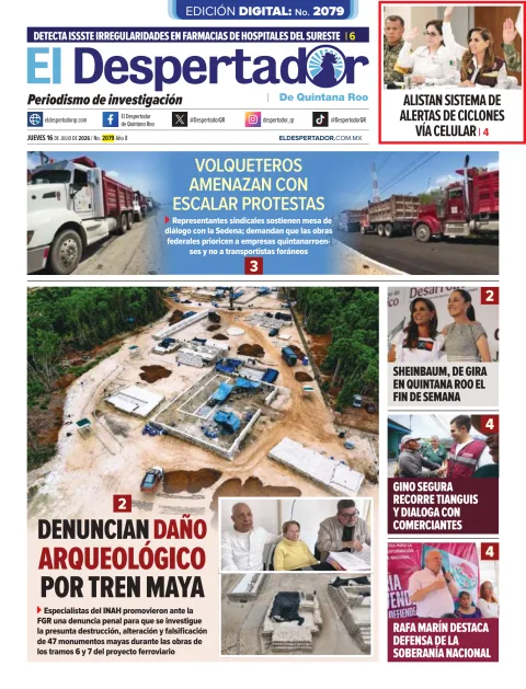 Portada de El Despertador de Quintana Roo del 2026-07-16