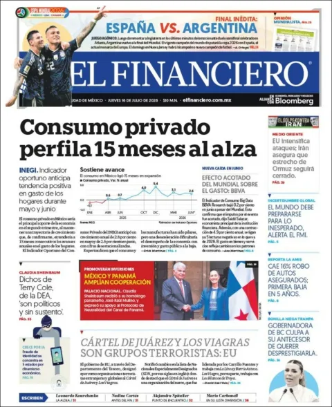 Portada de El Financiero del 2026-07-16