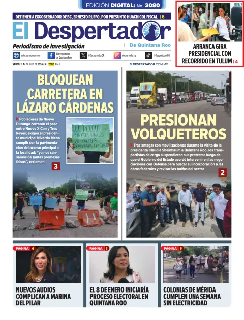 Portada de El Despertador de Quintana Roo del 2026-07-17