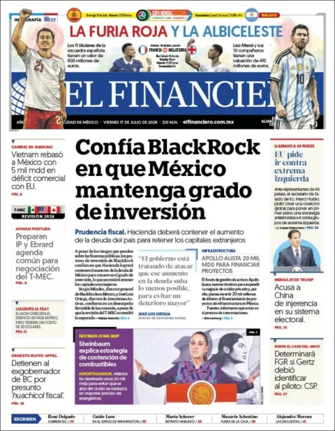 Portada de El Financiero del 2026-07-17