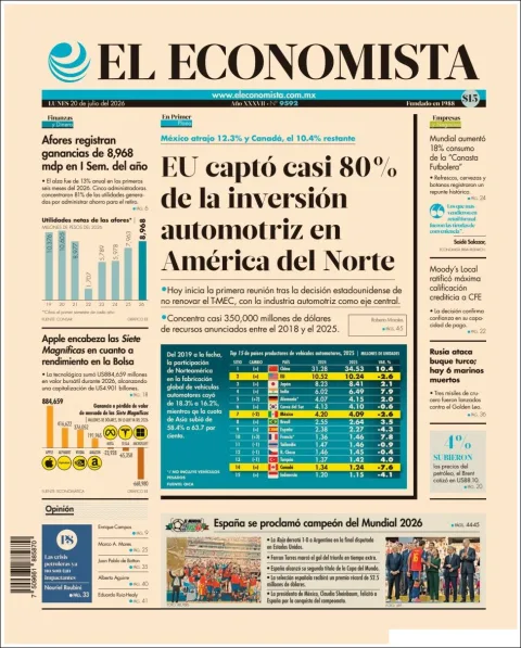 Portada de El Economista del 2026-07-20