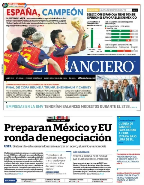 Portada de El Financiero del 2026-07-20