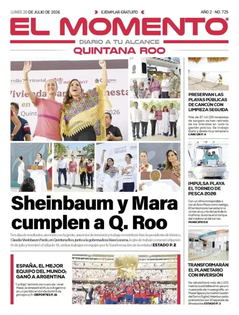 Portada de El Momento Quintana Roo del 2026-07-20