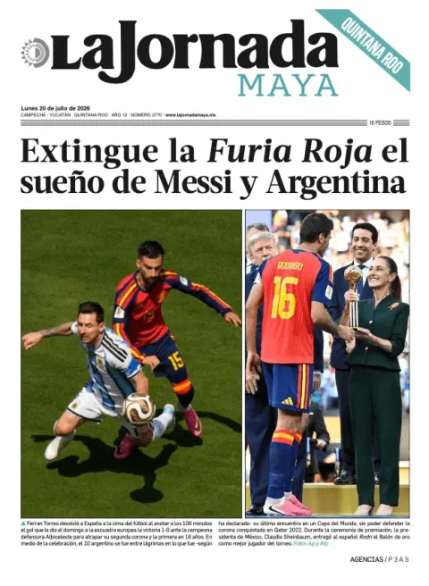 Portada de La Jornada Maya Quintana Roo del 2026-07-20