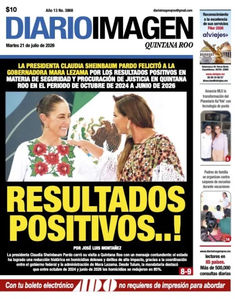 Portada de Diario Imagen Quintana Roo del 2026-07-21