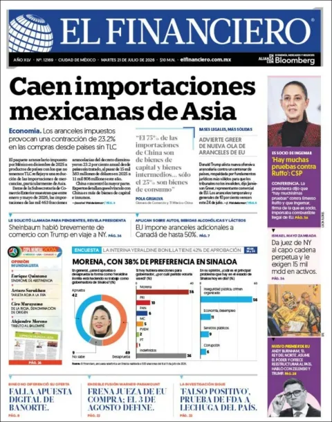 Portada de El Financiero del 2026-07-21