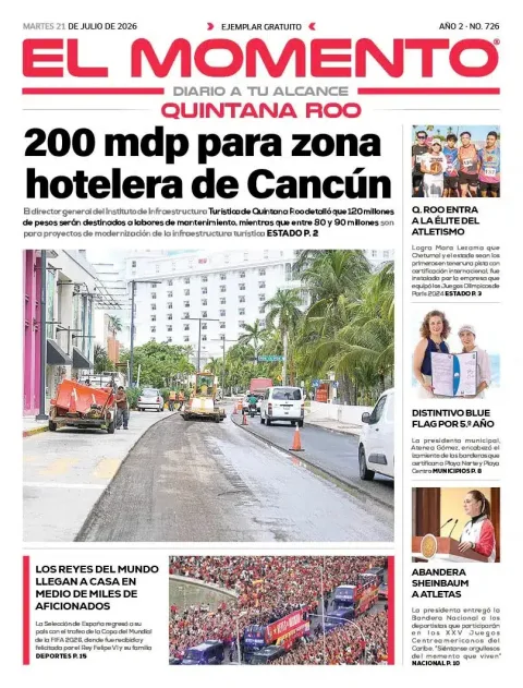 Portada de El Momento Quintana Roo del 2026-07-21