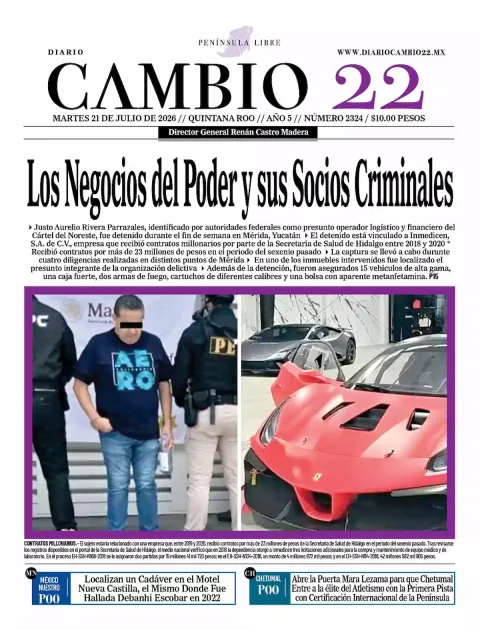 Portada de Diario Cambio 22 (contraportada) del 2026-07-21
