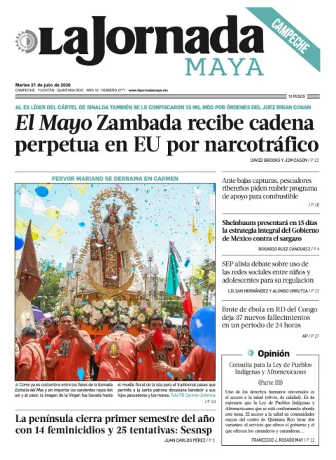 Portada de La Jornada Maya Campeche del 2026-07-21