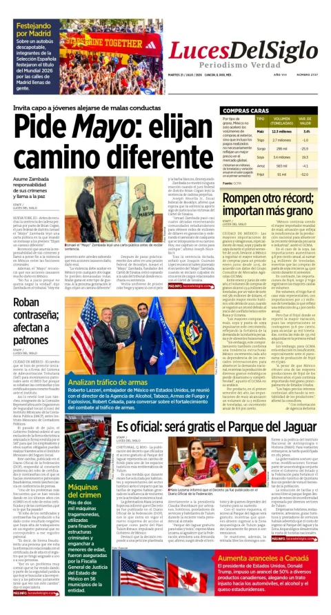 Portada de Luces del Siglo del 2026-07-21