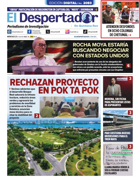 Portada de El Despertador de Quintana Roo del 2026-07-22