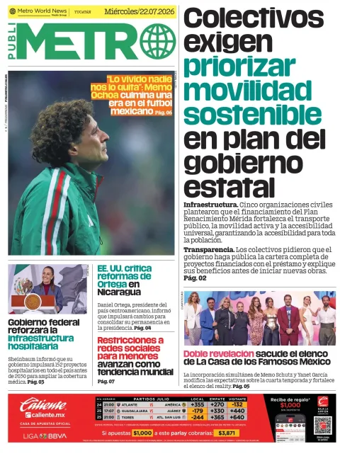 Portada de Publimetro Merida del 2026-07-22
