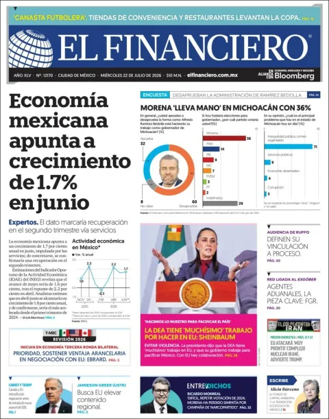 Portada de El Financiero del 2026-07-22