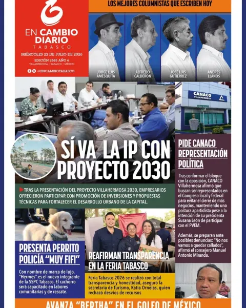 Portada de En Cambio - Tabasco (portada) del 2026-07-22