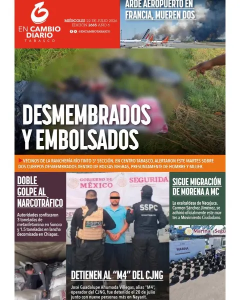 Portada de En Cambio - Tabasco (contraportada) del 2026-07-22