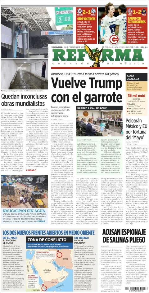 Portada de Reforma del 2026-07-22