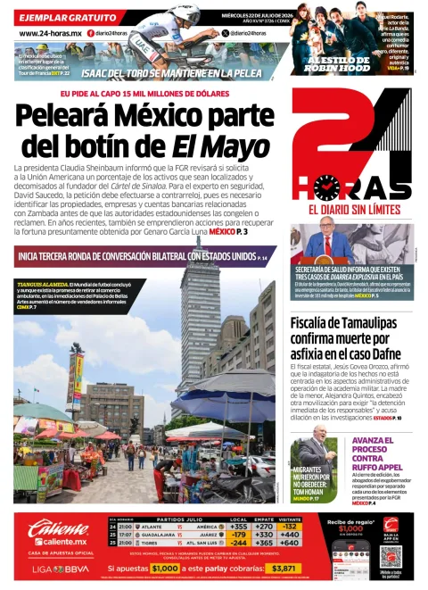 Portada de 24 Horas del 2026-07-22