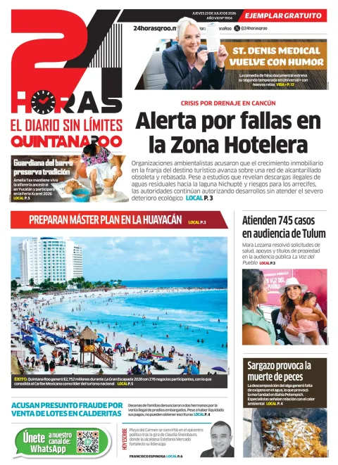 Portada de 24 Horas Quintana Roo del 2026-07-23