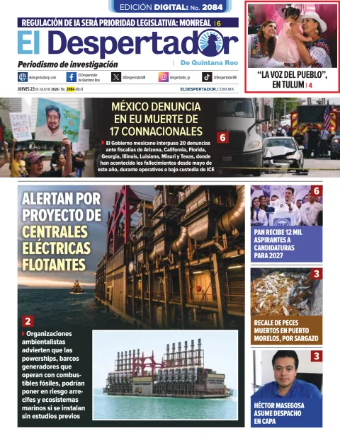Portada de El Despertador de Quintana Roo del 2026-07-23