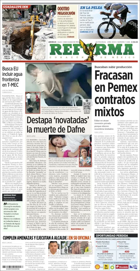 Portada de Reforma del 2026-07-23