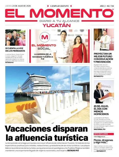 Portada de El Momento Yucatan del 2026-07-23