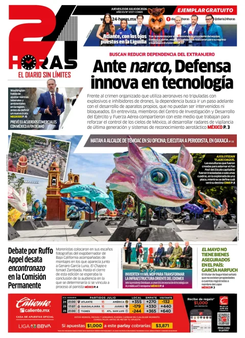 Portada de 24 Horas del 2026-07-23