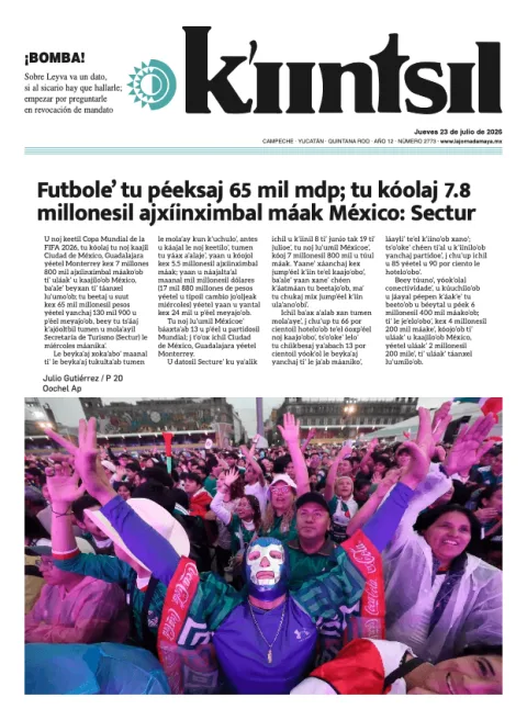 Portada de La Jornada - Kiintsil del 2026-07-23