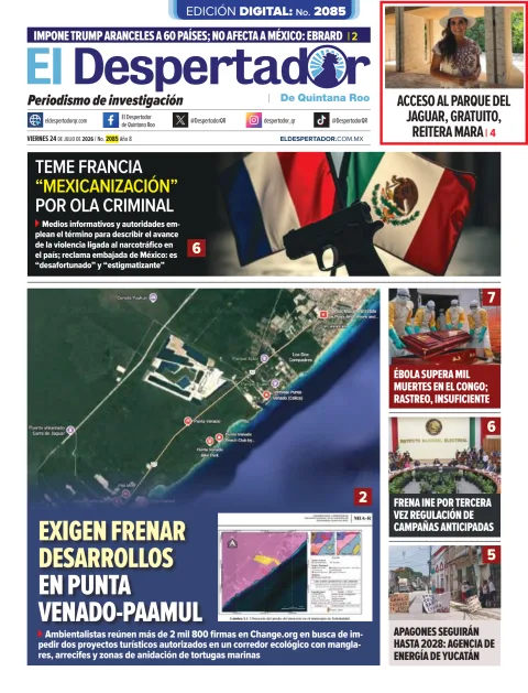 Portada de El Despertador de Quintana Roo del 2026-07-24