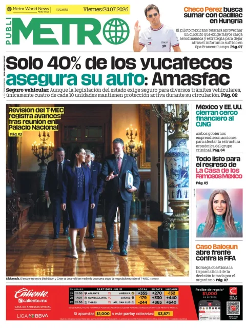 Portada de Publimetro Merida del 2026-07-24