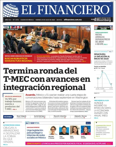 Portada de El Financiero del 2026-07-24