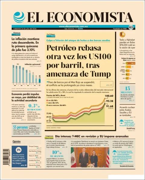 Portada de El Economista del 2026-07-24