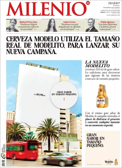 Portada de Milenio del 2026-07-24
