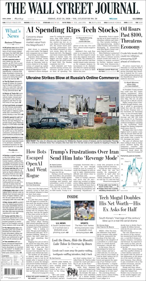 Portada de The Wall Street Journal del 2026-07-24