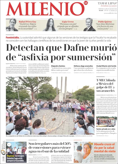 Portada de Milenio Tamaulipas del 2026-07-24