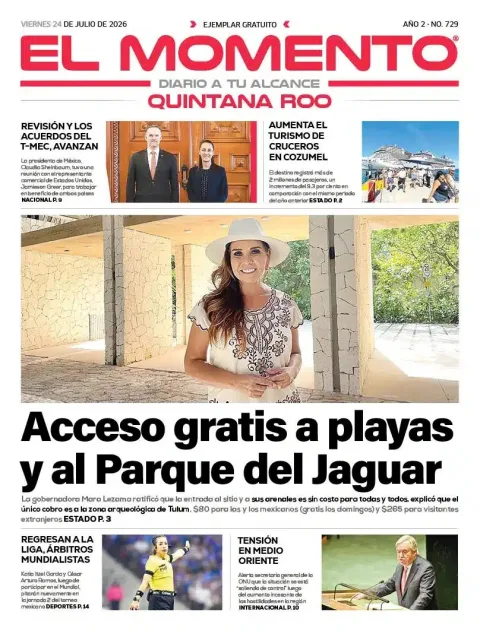 Portada de El Momento Quintana Roo del 2026-07-24
