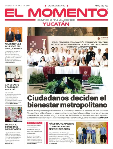 Portada de El Momento Yucatan del 2026-07-24