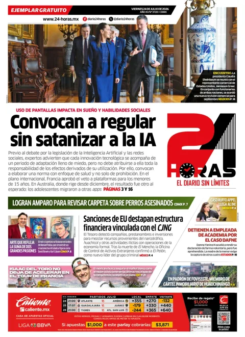 Portada de 24 Horas del 2026-07-24