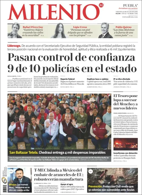 Portada de Milenio Puebla del 2026-07-24