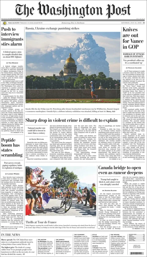 Portada de The Washington Post del 2026-07-25
