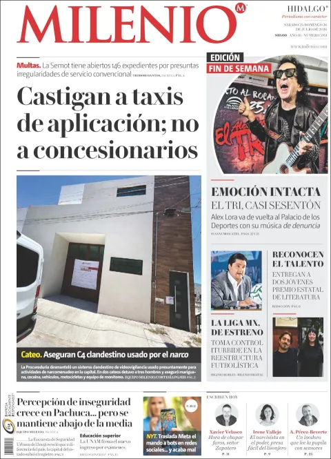 Portada de Milenio Hidalgo del 2026-07-25