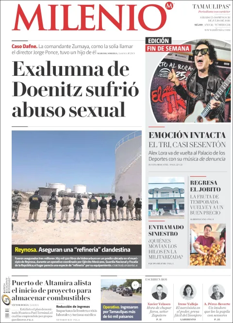 Portada de Milenio Tamaulipas del 2026-07-25
