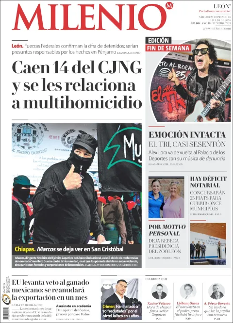 Portada de Milenio Leon del 2026-07-25