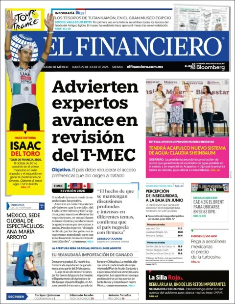 Portada de El Financiero del 2026-07-27