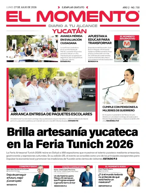 Portada de El Momento Yucatan del 2026-07-27