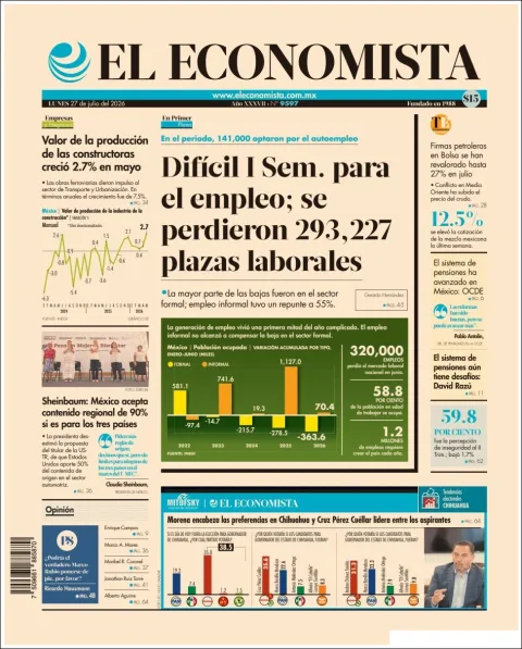 Portada de El Economista del 2026-07-27