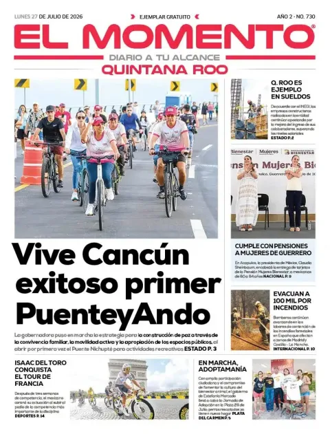Portada de El Momento Quintana Roo del 2026-07-27