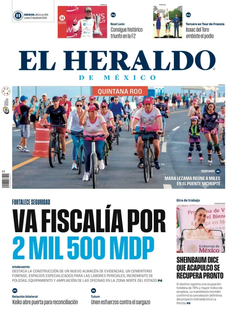 Portada de El Heraldo de Mexico - Quintana Roo del 2026-07-27