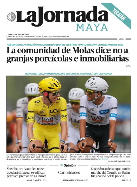 Portada de La Jornada Maya Yucatán del 2026-07-27